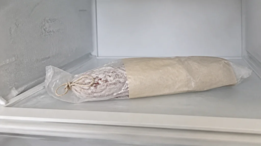 Illustration éditoriale pour l’article « Comment conserver votre saucisson sec au congélateur »
