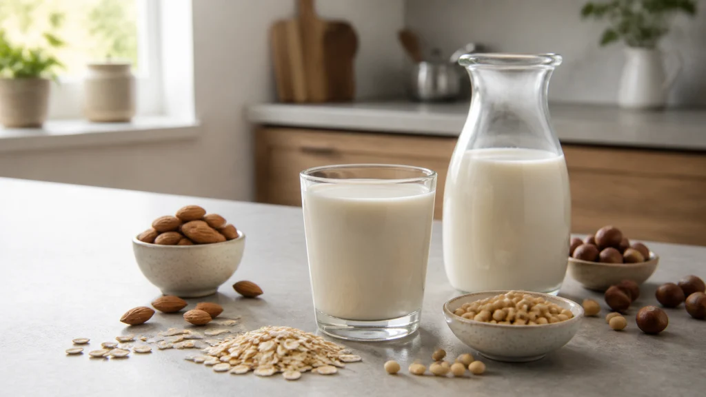 Illustration éditoriale pour l’article « Tout savoir sur le lait végétal sans résidu en 2026 »